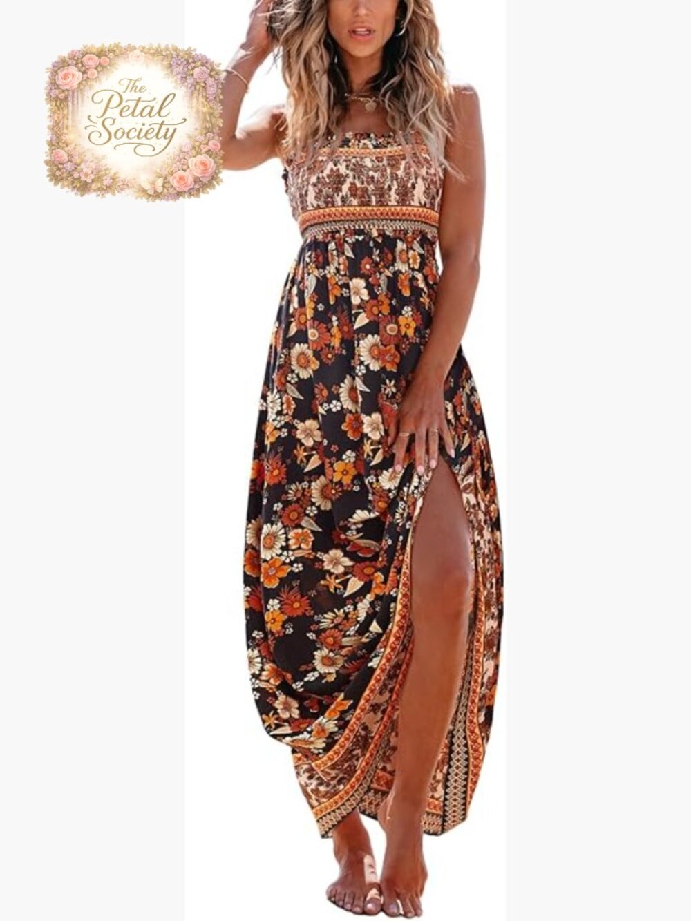 Maxi Dress Sleeveless Smocked Ruffled Spaghetti Straps Long Sundress Formal